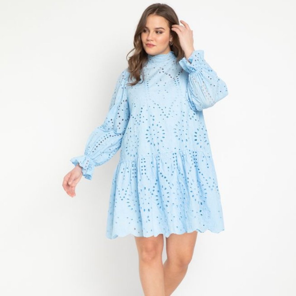 BNWT Eloquii Blue Eyelet Dress Plus Size